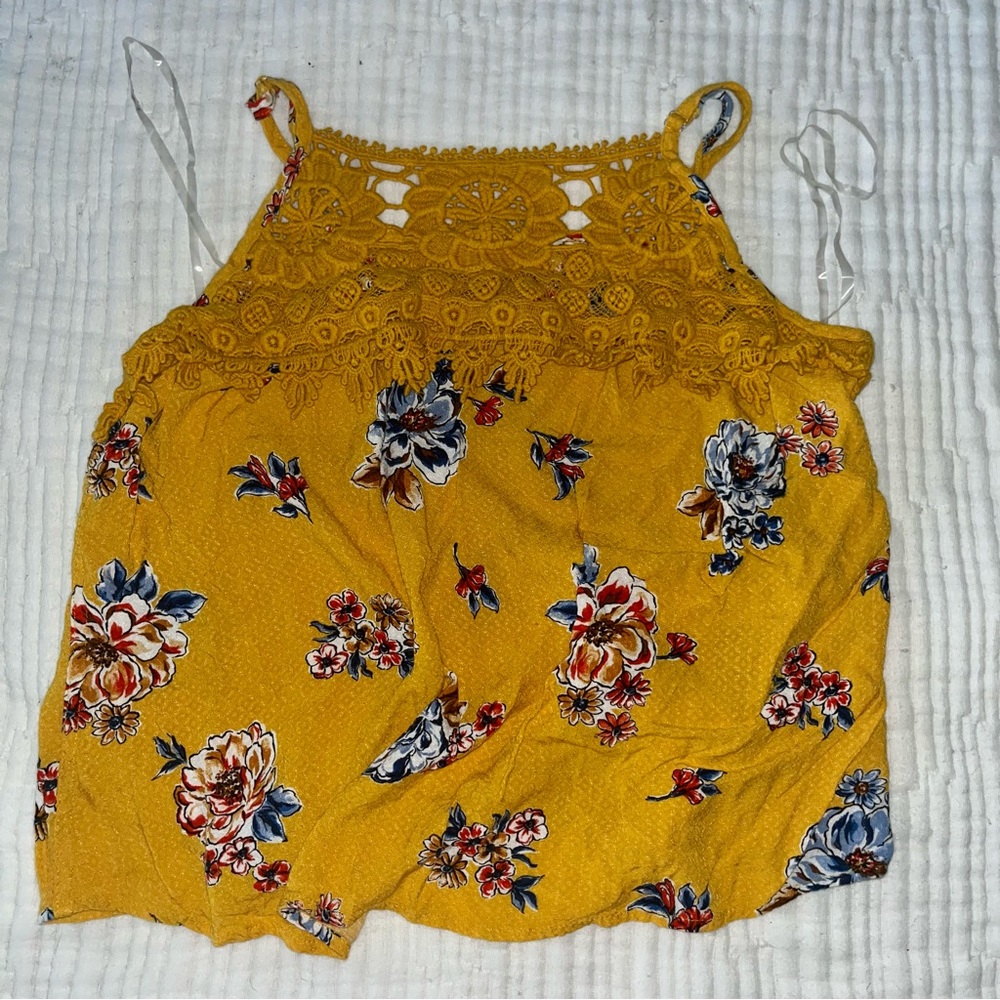 NOBO girls XL crop tank w/ lace detail